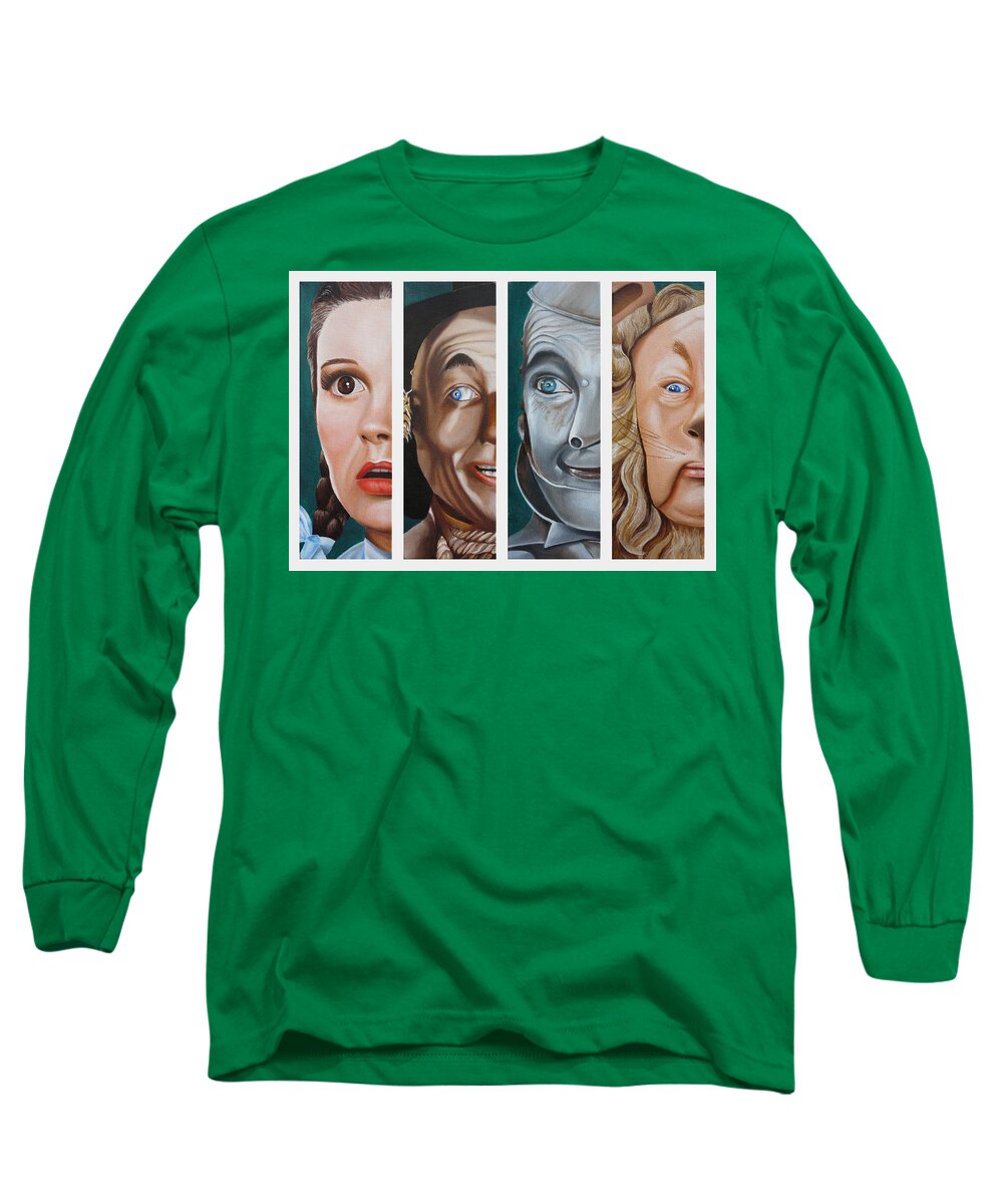 Wizard Of Oz Long Sleeve T-Shirt featuring the painting Wizard of Oz Set One by Vic Ritchey