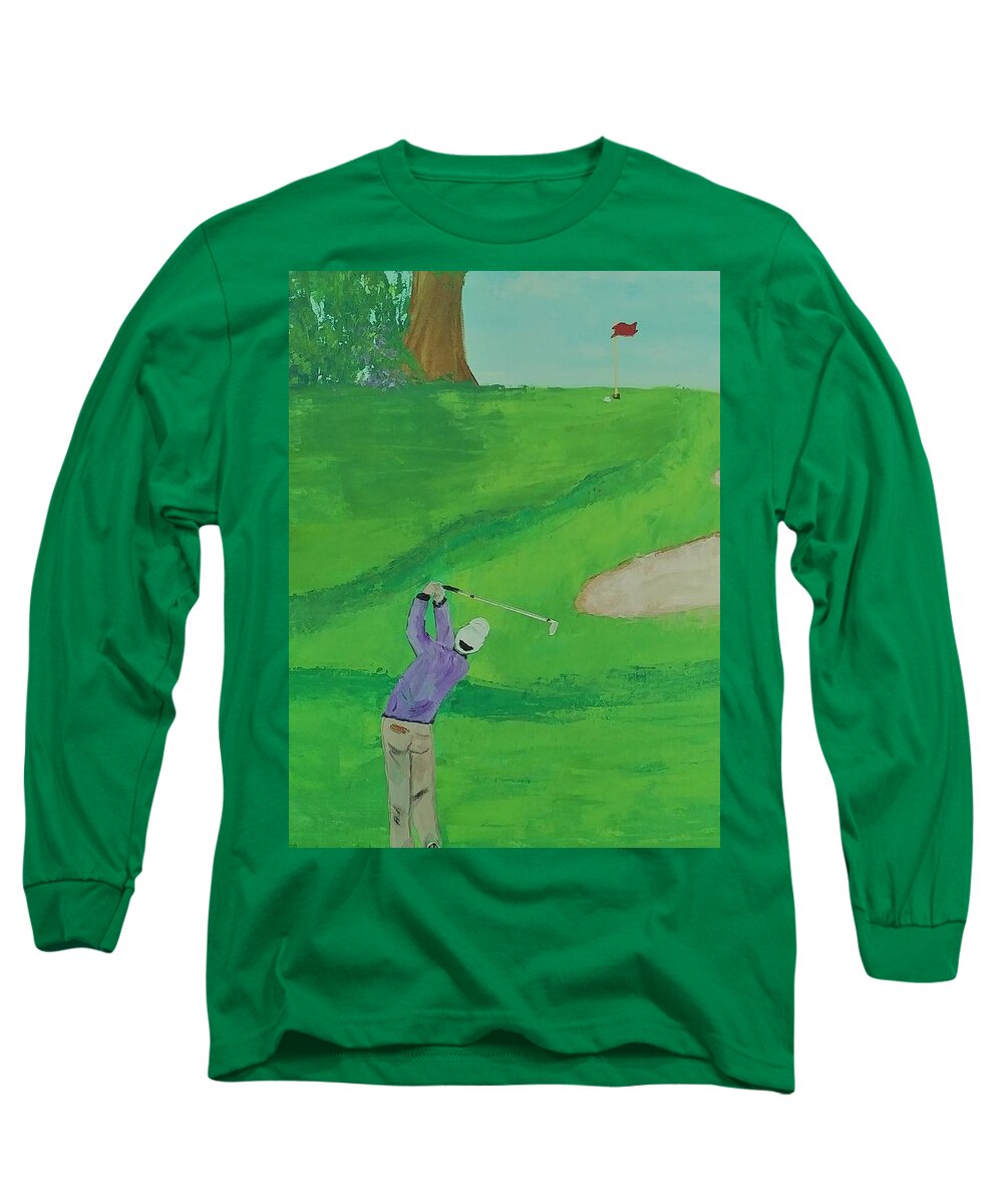 Golf Long Sleeve T-Shirt featuring the painting Glorious Golfing by Lynne McQueen