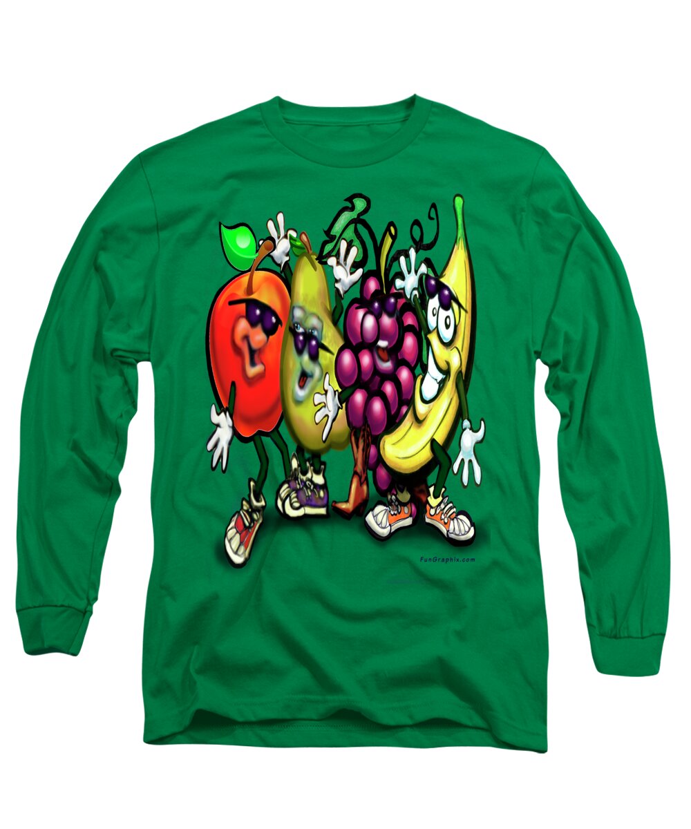 Fruit Long Sleeve T-Shirt featuring the painting Fruits by Kevin Middleton