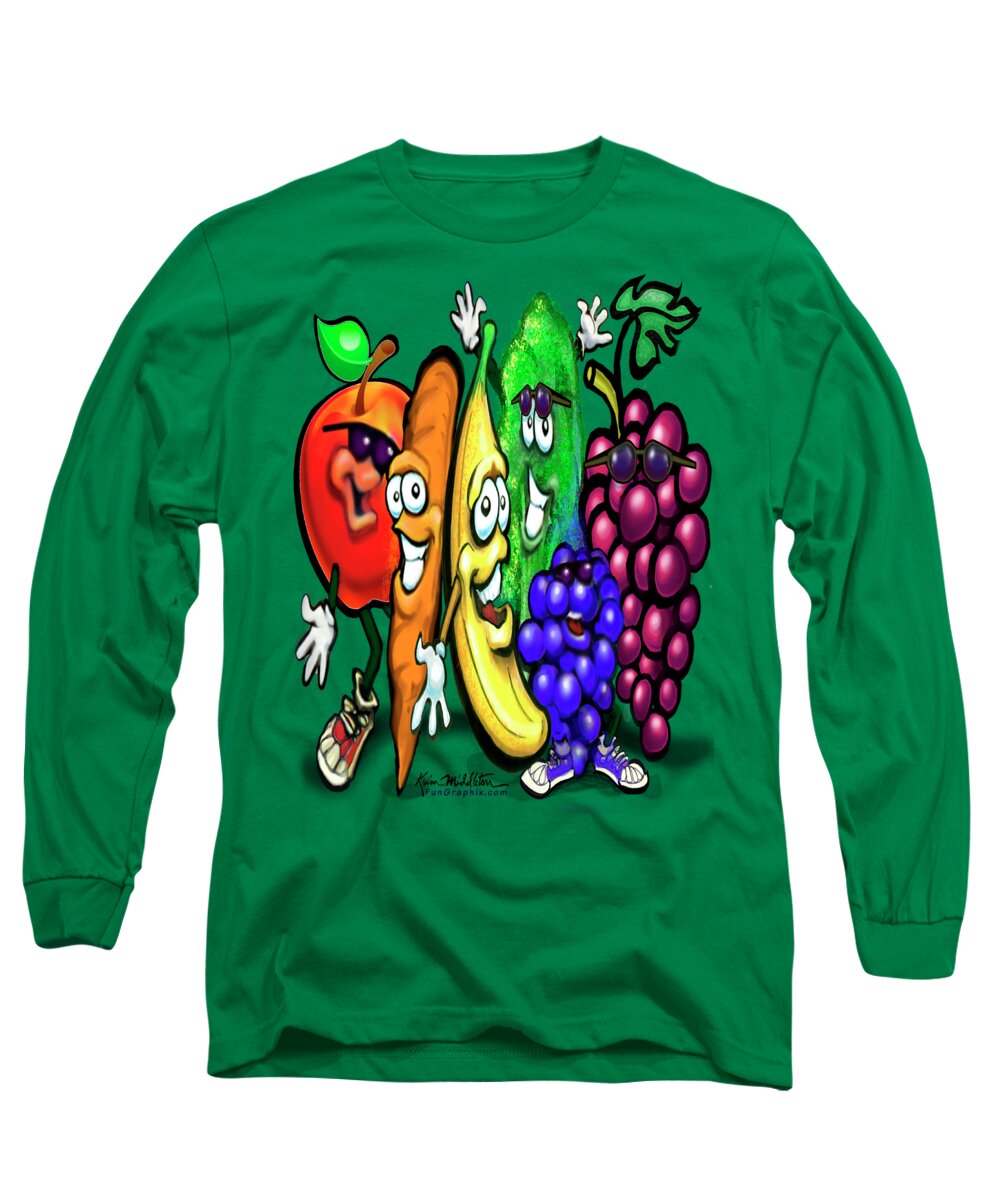Food Long Sleeve T-Shirt featuring the digital art Food Rainbow by Kevin Middleton