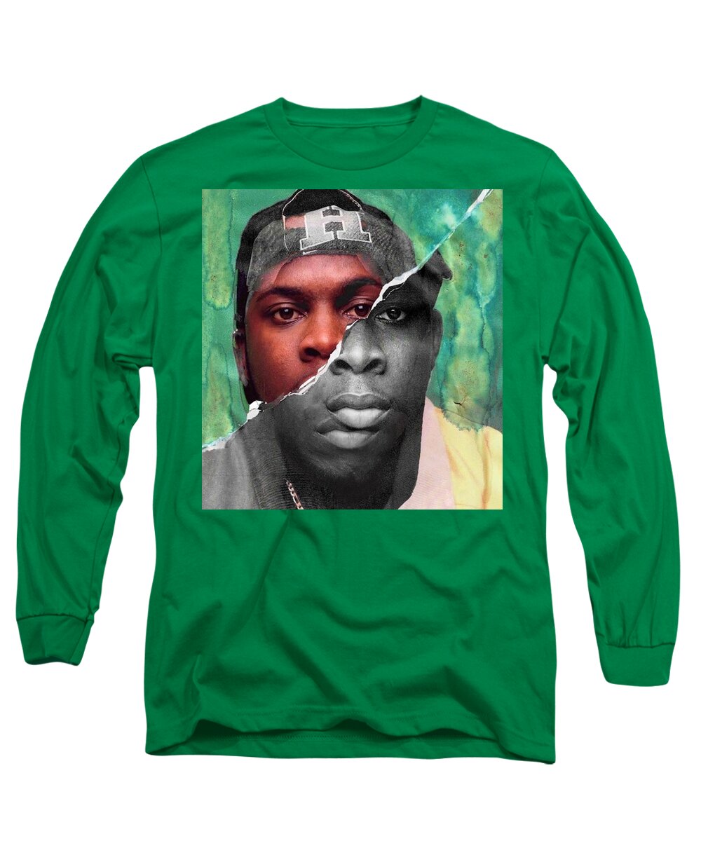 Hiphop Long Sleeve T-Shirt featuring the digital art PhifeDAWG by Corey Wynn