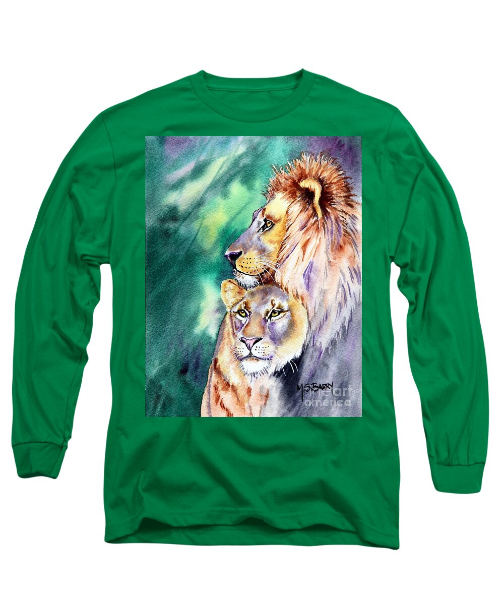 Wildlife Long Sleeve T-Shirt featuring the painting Wilderness Love by Maria Barry