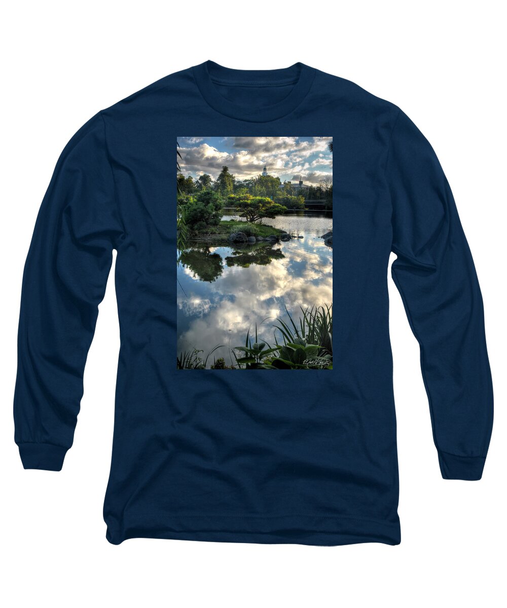 Garden Long Sleeve T-Shirt featuring the photograph 007 Delaware Park Japanese Garden MIRROR LAKE SERIES by Michael Frank Jr
