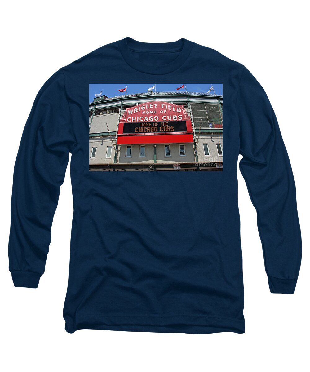 Wrigley Long Sleeve T-Shirt featuring the photograph 0601 Wrigley Field by Steve Sturgill