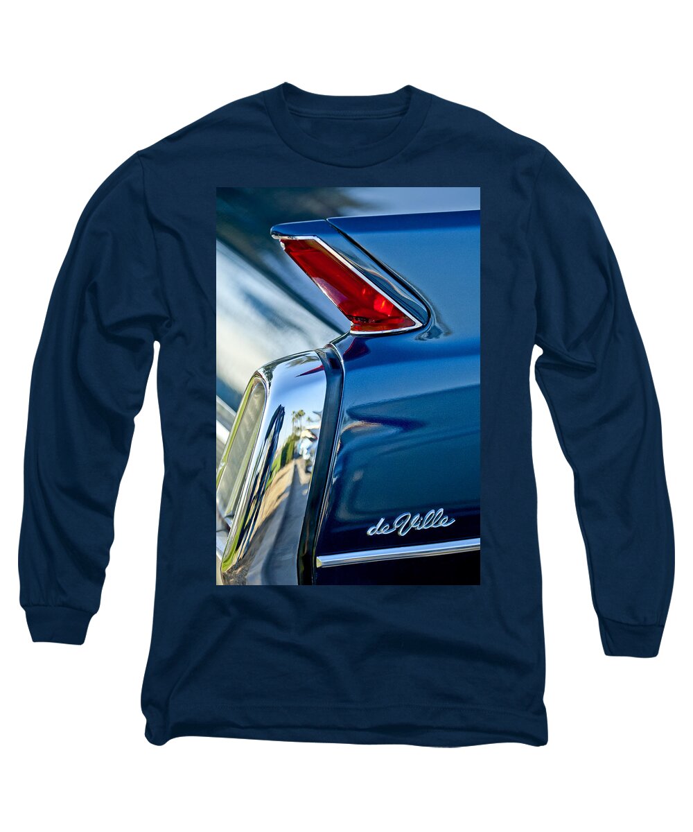 1962 Cadillac Deville Long Sleeve T-Shirt featuring the photograph 1962 Cadillac Deville Taillight by Jill Reger