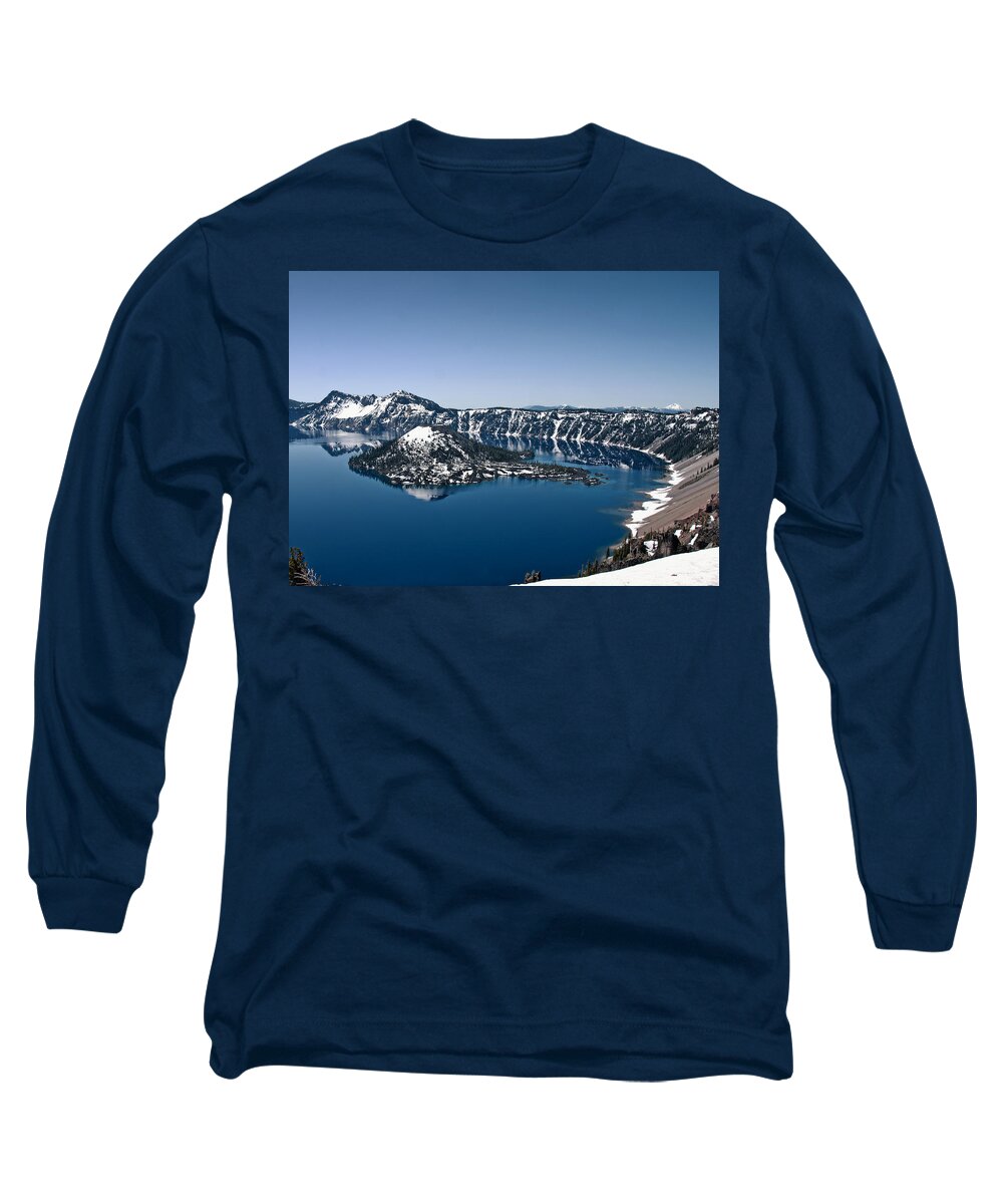 Crater Lake Long Sleeve T-Shirt featuring the photograph Wizard Island #2 by Betty Depee