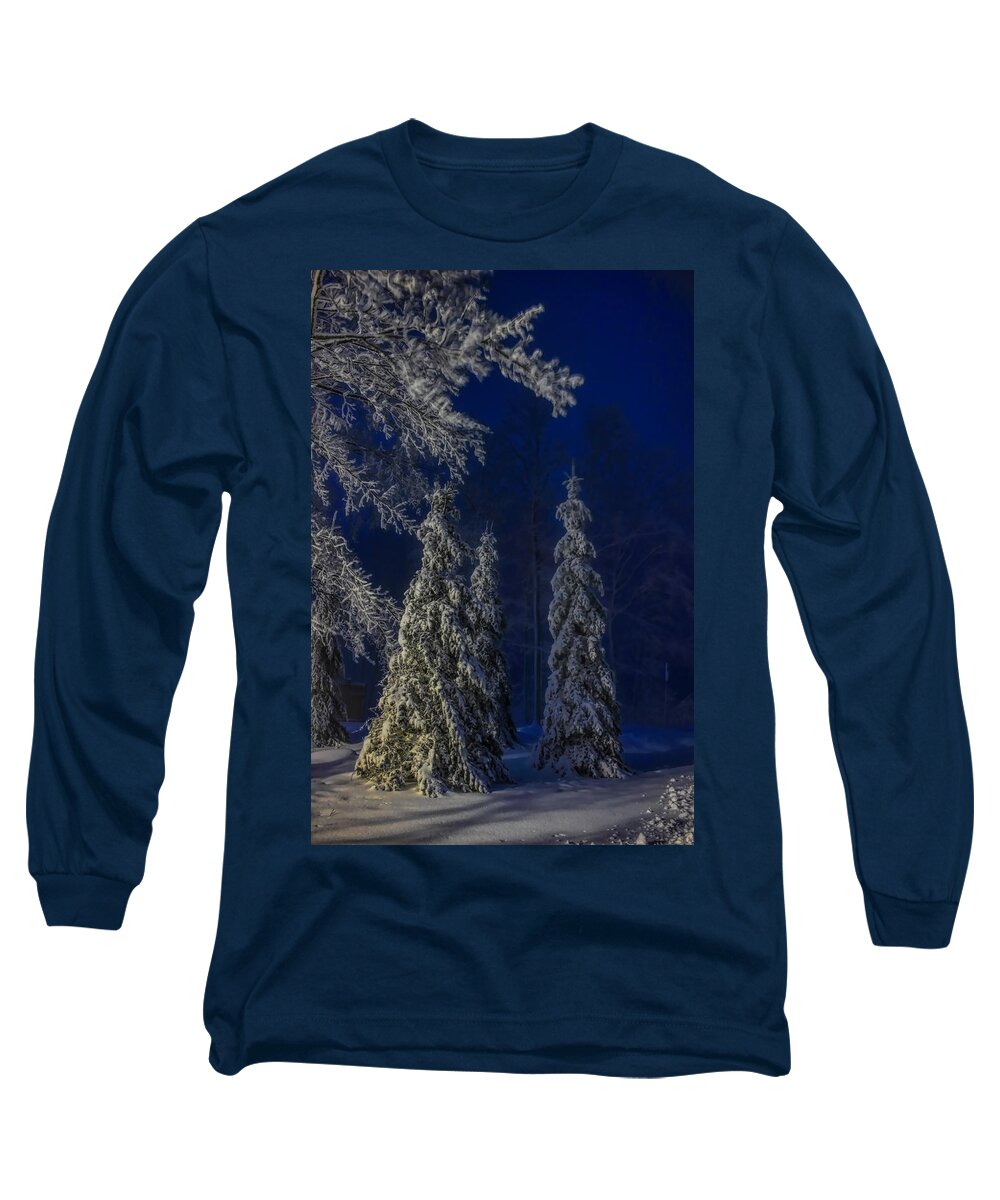 Winter Long Sleeve T-Shirt featuring the photograph Rib Mountain State Park Snow by Dale Kauzlaric