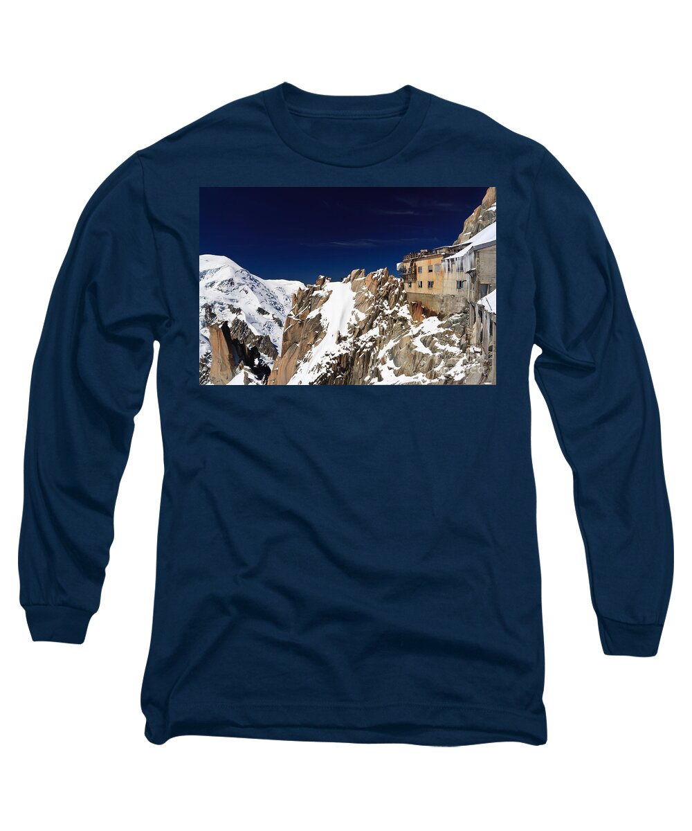 Aiguille Du Midi Long Sleeve T-Shirt featuring the photograph Aiguille du Midi - Mont Blanc Massif by Antonio Scarpi