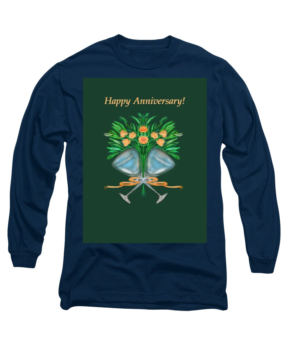Greeting Card Long Sleeve T-Shirt featuring the digital art Anniversary Bouquet by Christine Fournier
