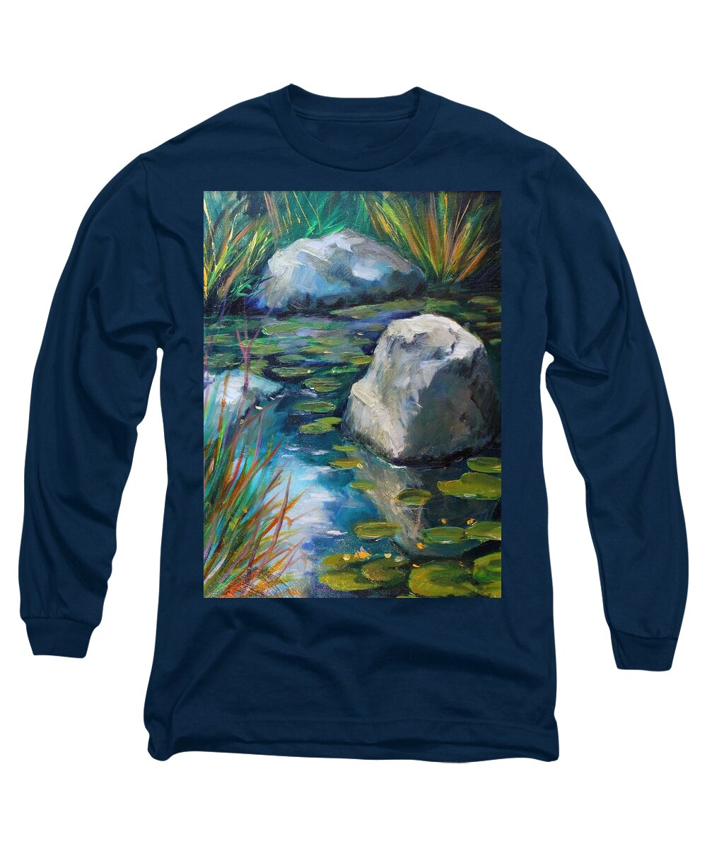 Plein Air Long Sleeve T-Shirt featuring the painting Biopark in Autumn by Marian Berg