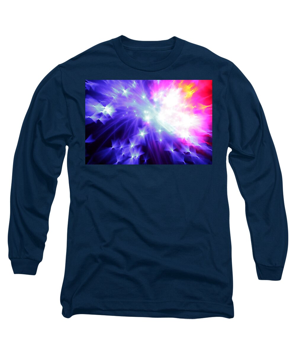 Abstract Long Sleeve T-Shirt featuring the photograph Blinded by the Light by Dazzle Zazz