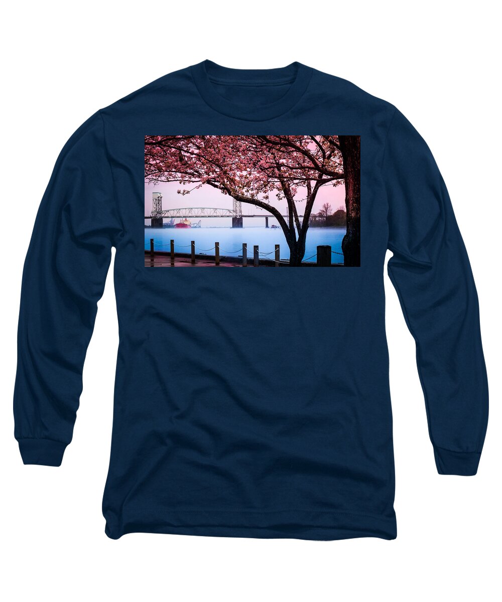 Riverscapes Long Sleeve T-Shirt featuring the photograph CAPE FEAR of WILMINGTON by Karen Wiles