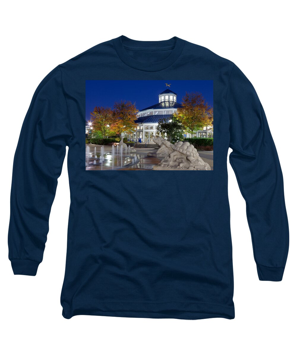 Coolidge Park Long Sleeve T-Shirt featuring the photograph Chattanooga Park at Night by Melinda Fawver