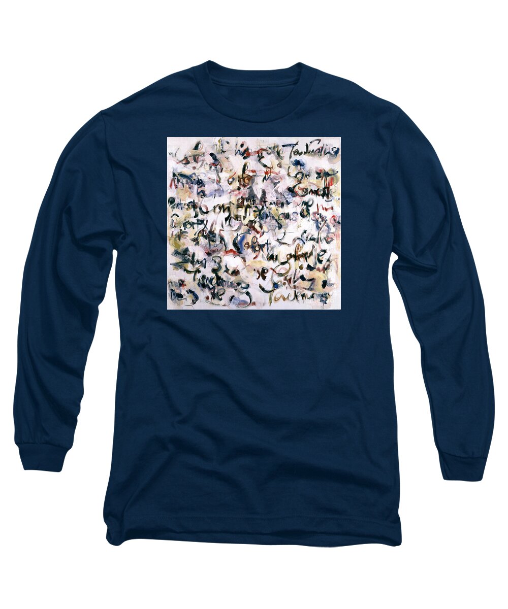 Abstraction Long Sleeve T-Shirt featuring the painting Comfort - Calins by Ritchard Rodriguez