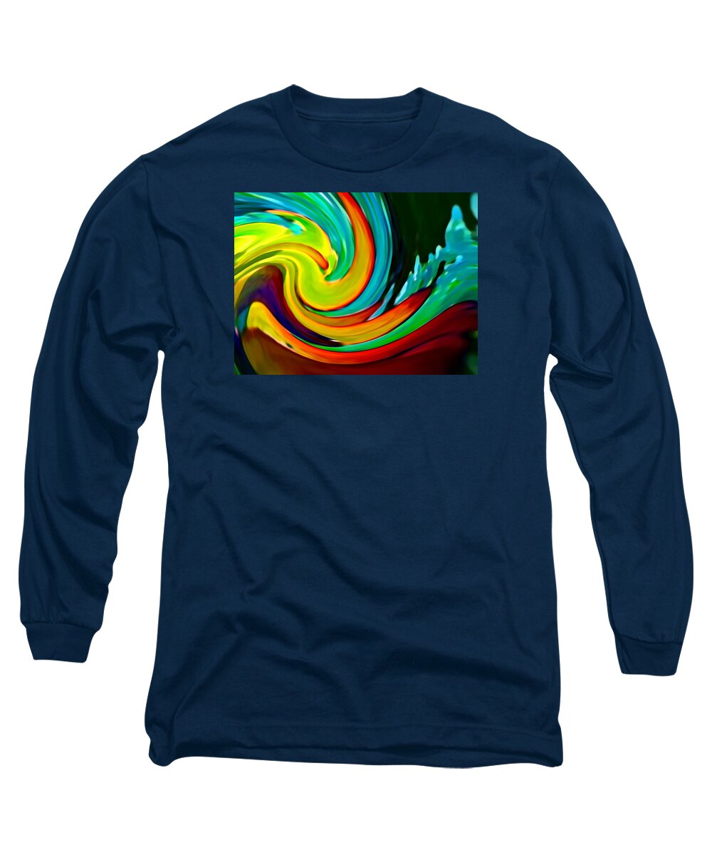 Waves Long Sleeve T-Shirt featuring the painting Crashing Wave by Amy Vangsgard
