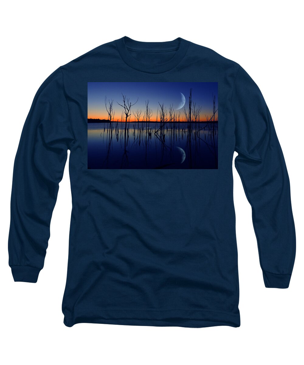 Crescent Moon Long Sleeve T-Shirt featuring the photograph The Crescent Moon by Raymond Salani III