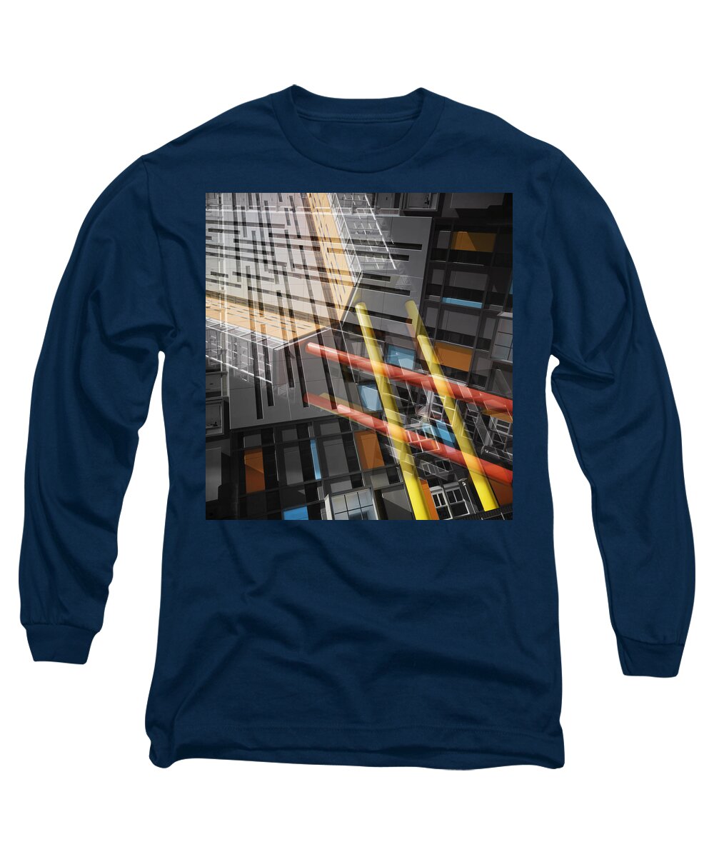 Abstract Long Sleeve T-Shirt featuring the photograph Diagonal Mondrian by Wayne Sherriff