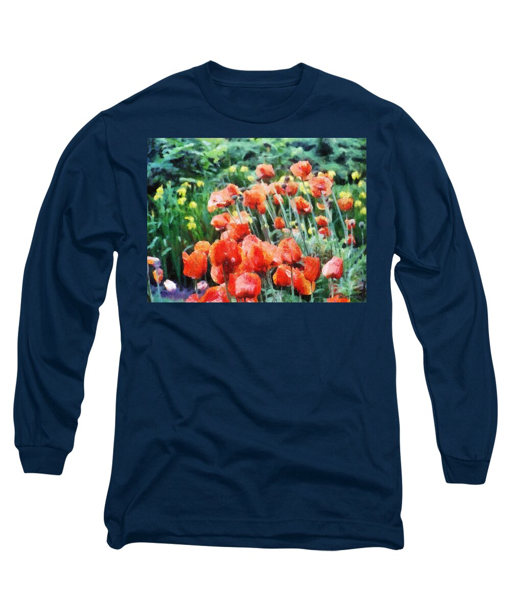 Canadian Long Sleeve T-Shirt featuring the painting Field of Flowers by Jeffrey Kolker