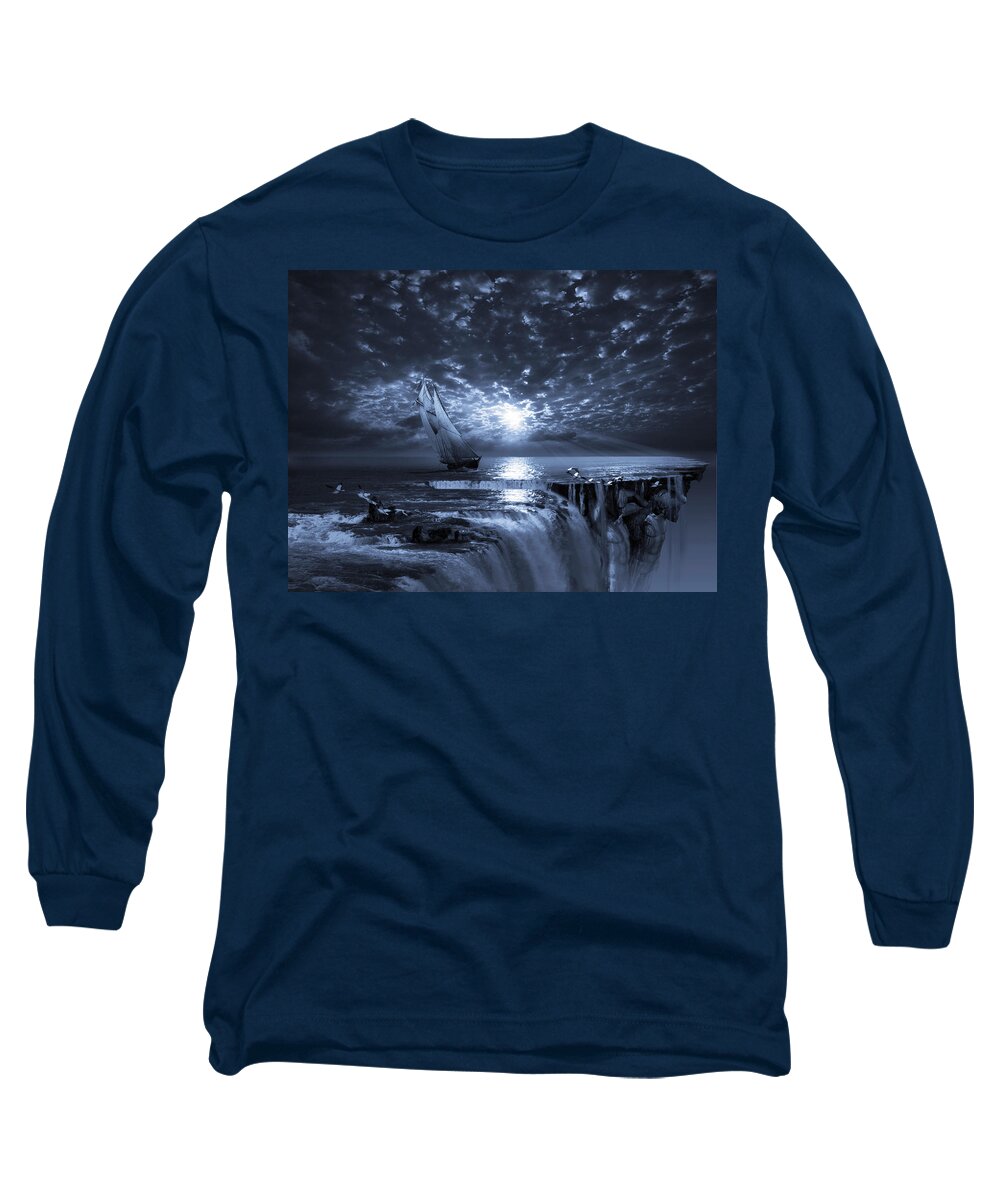 Artwork Long Sleeve T-Shirt featuring the digital art Final Frontier Voyager by George Grie