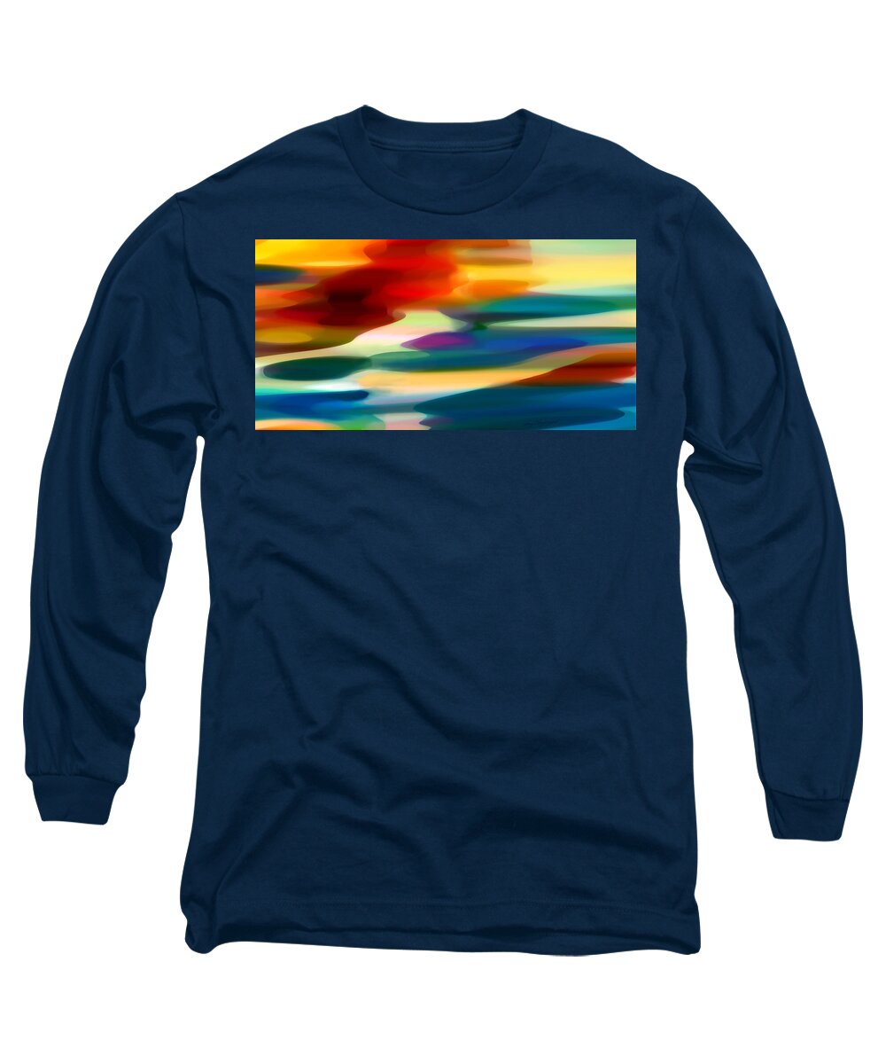 Fury Long Sleeve T-Shirt featuring the painting Fury Seascape by Amy Vangsgard