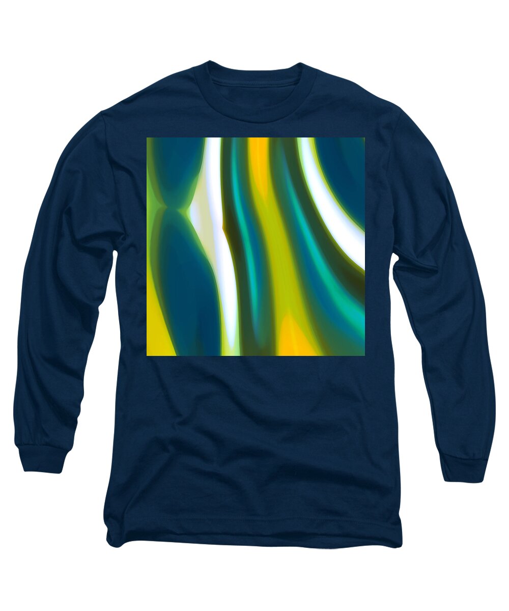 Abstract Landscape Long Sleeve T-Shirt featuring the painting Abstract Tide 9 by Amy Vangsgard