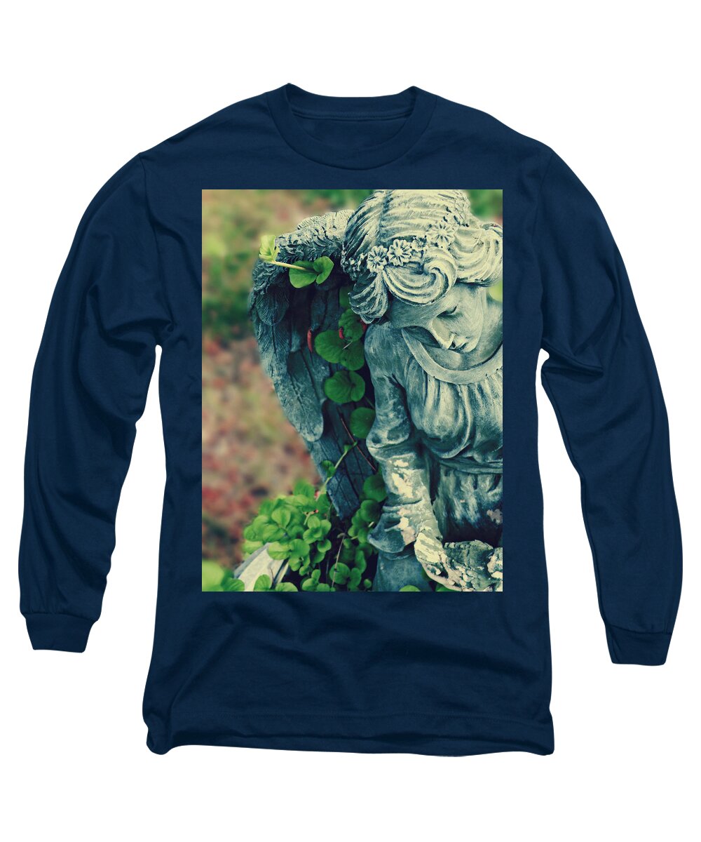 Garden Long Sleeve T-Shirt featuring the photograph Garden Angel by Micki Findlay