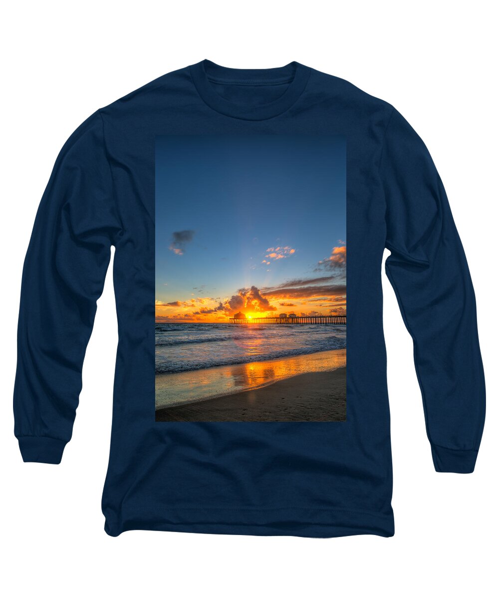 Beach Long Sleeve T-Shirt featuring the photograph Hiding Sunset by Andrew Slater