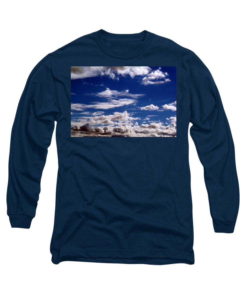 Clouds Long Sleeve T-Shirt featuring the photograph High in the Sky #1 Enhanced by Ben Upham III