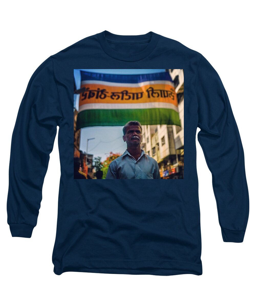 Pune Long Sleeve T-Shirt featuring the photograph India by Aleck Cartwright