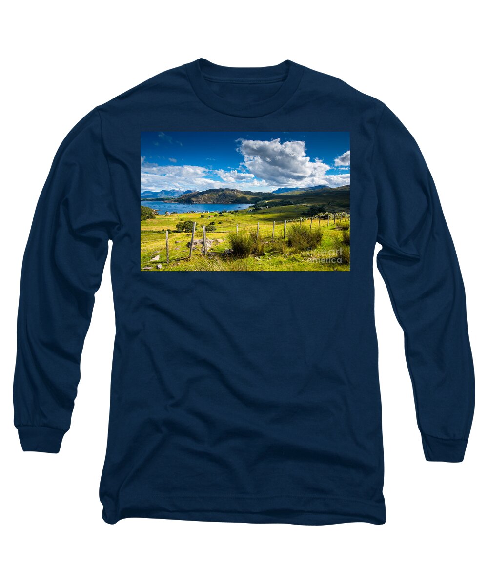 Scotland Long Sleeve T-Shirt featuring the photograph Picturesque Landscape Near Isle of Skye in Scotland by Andreas Berthold