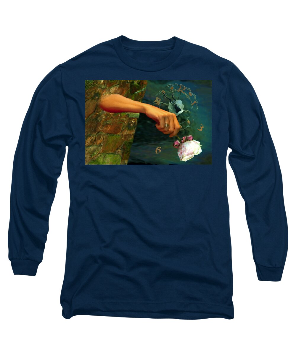 Time Long Sleeve T-Shirt featuring the digital art It All Goes Away by Lisa Yount