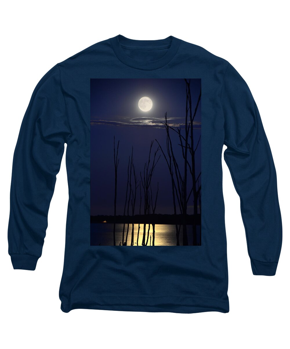 July 2014 Super Moon Long Sleeve T-Shirt featuring the photograph July 2014 Super Moon by Raymond Salani III