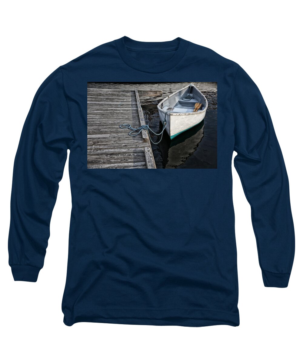 Boat Long Sleeve T-Shirt featuring the photograph Left at the Dock by Karol Livote
