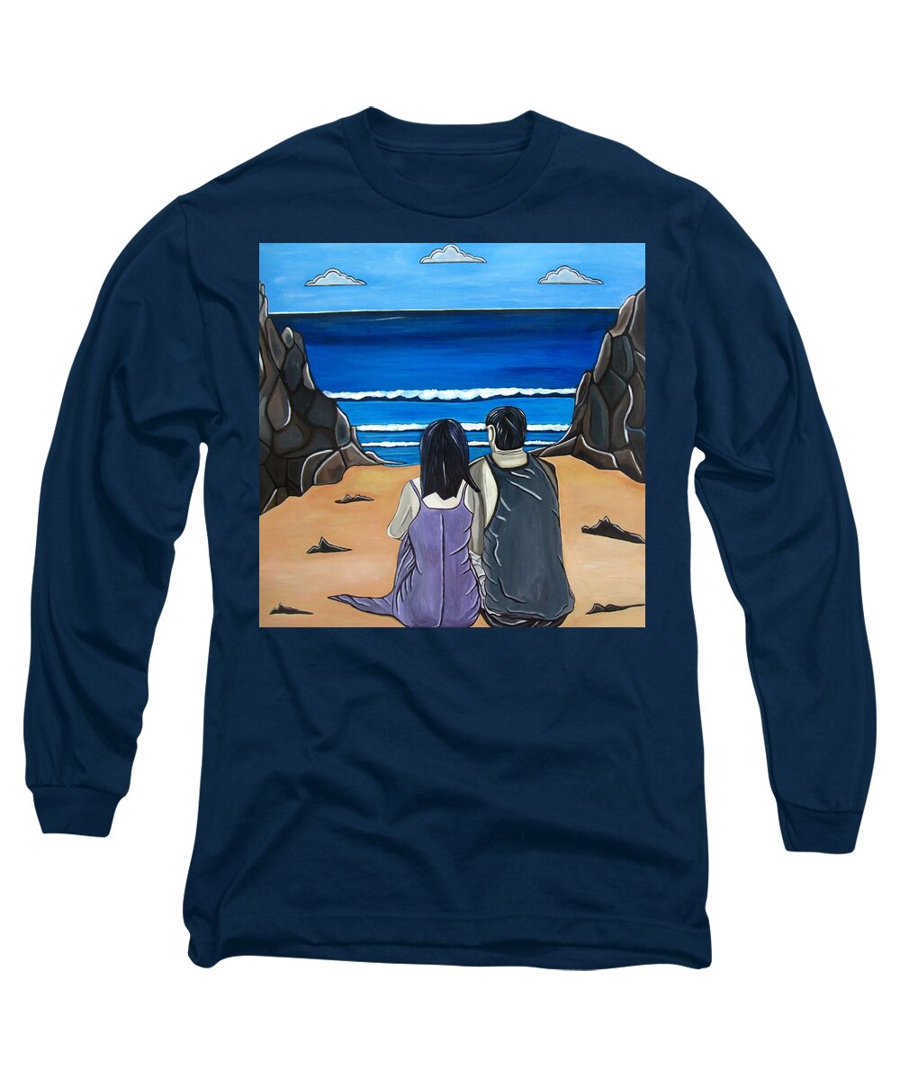 Beach Long Sleeve T-Shirt featuring the painting Love Is by Sandra Marie Adams