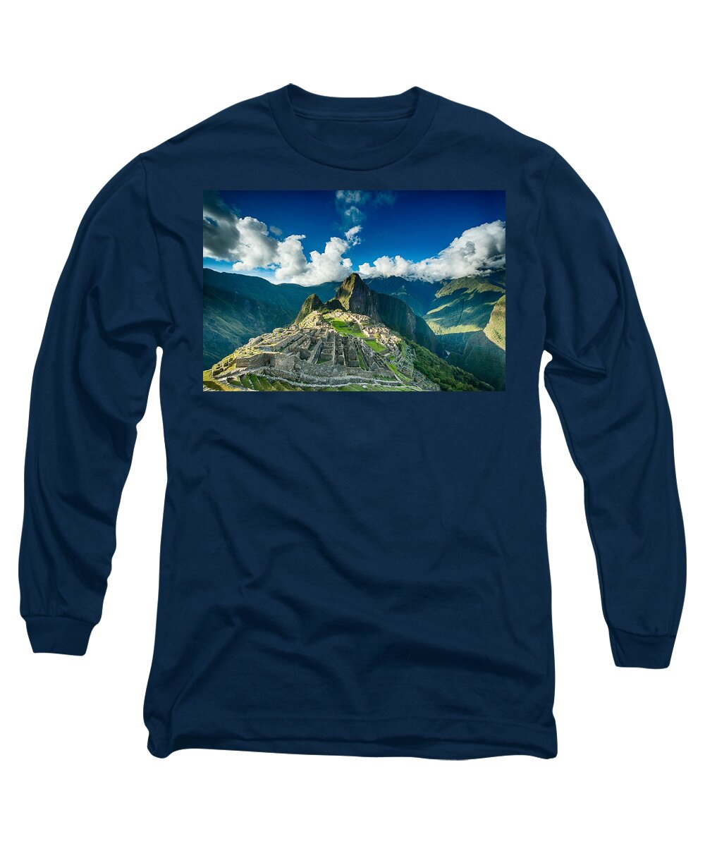 Aguas Calientes Long Sleeve T-Shirt featuring the photograph Machu Picchu by U Schade