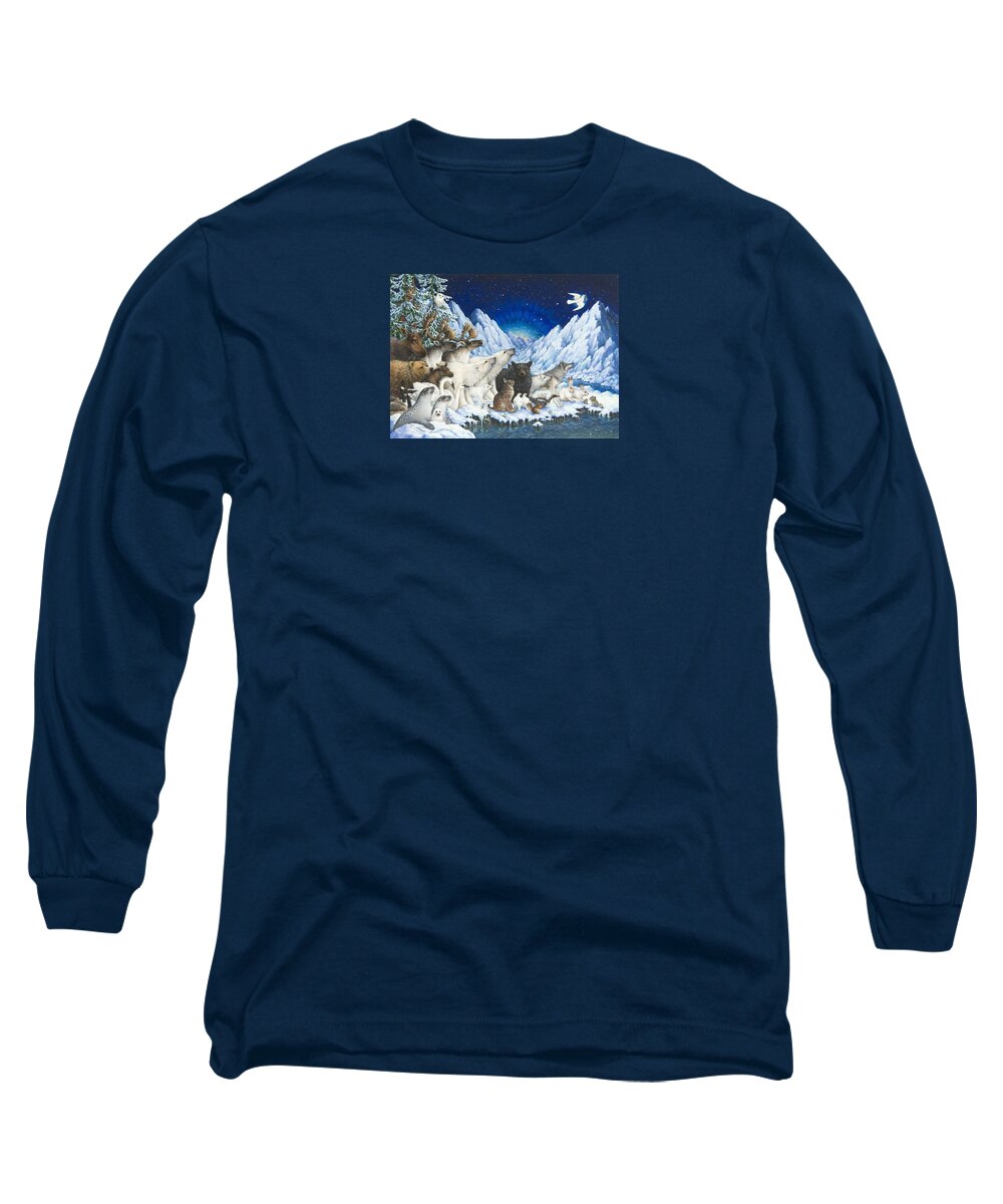 Animals Long Sleeve T-Shirt featuring the painting Message of Peace by Lynn Bywaters
