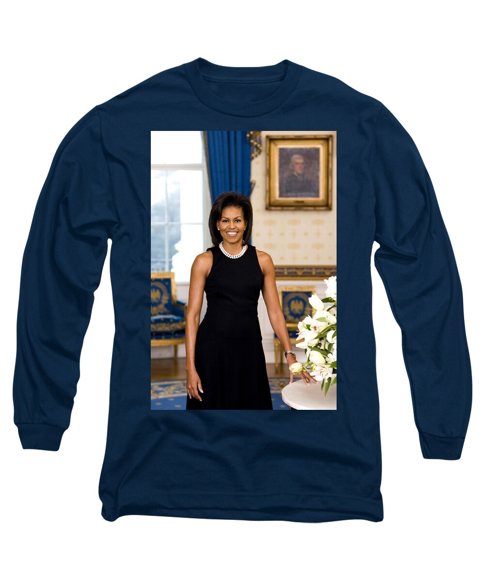 Obama Long Sleeve T-Shirt featuring the photograph Michelle Obama by Joyce N Boghosian