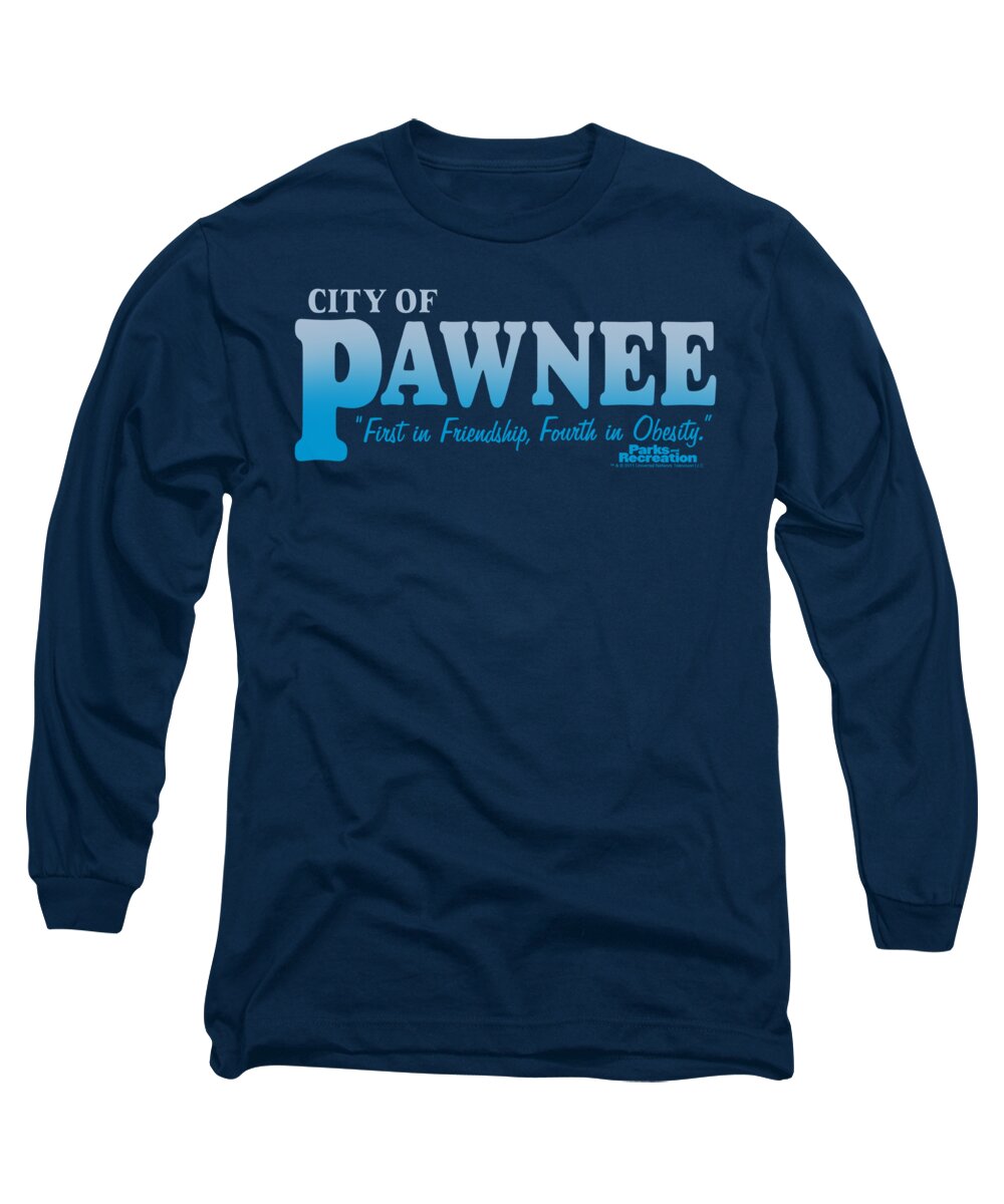 Parks And Rec Long Sleeve T-Shirt featuring the digital art Parks And Rec - Pawnee by Brand A