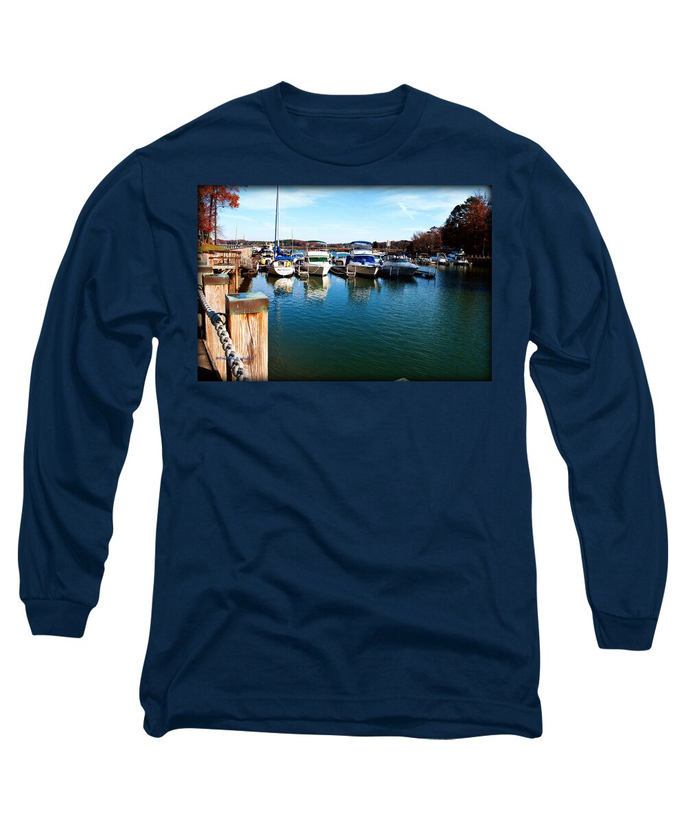 Art Long Sleeve T-Shirt featuring the photograph Pier Pressure - Lake Norman by Paulette B Wright