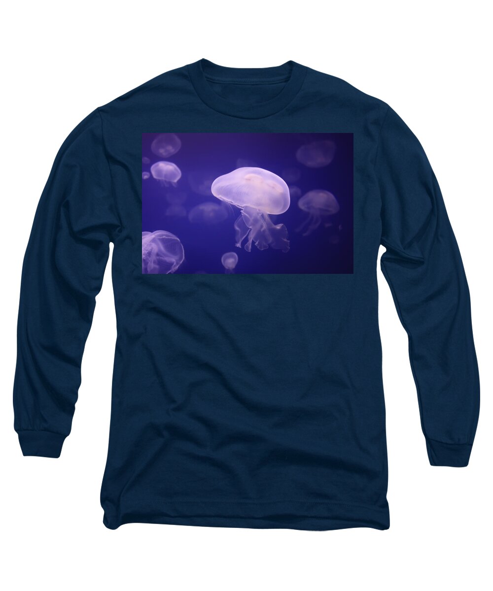 Jellyfish Long Sleeve T-Shirt featuring the photograph Purple Waters by Shane Bechler