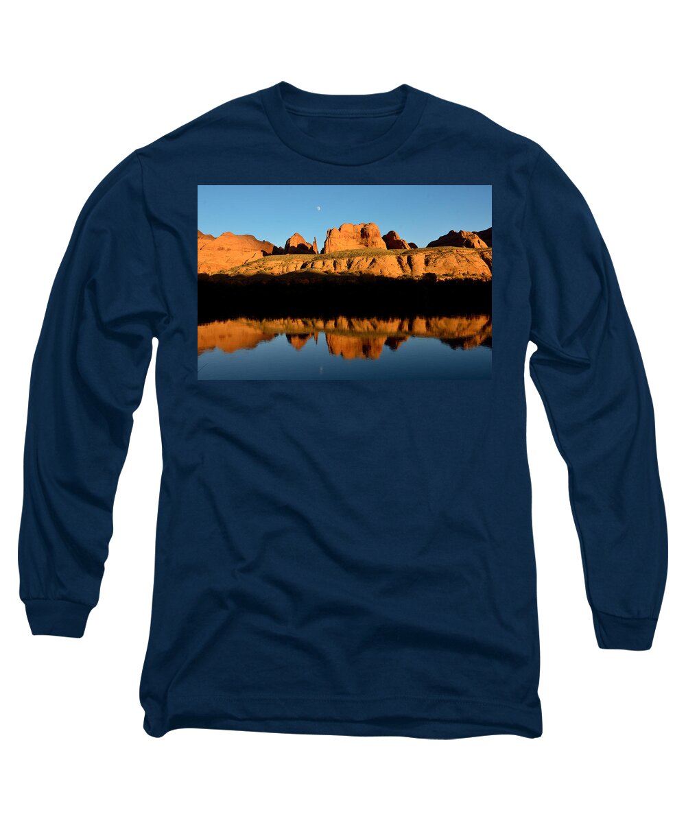 Utah Long Sleeve T-Shirt featuring the photograph Red Rock Reflection in The Colorado River by Tranquil Light Photography