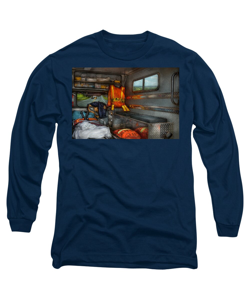 Rescue Long Sleeve T-Shirt featuring the photograph Rescue - Emergency Squad by Mike Savad
