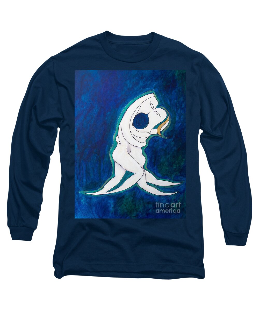 John Lyes Long Sleeve T-Shirt featuring the painting Sacred Kiss by John Lyes