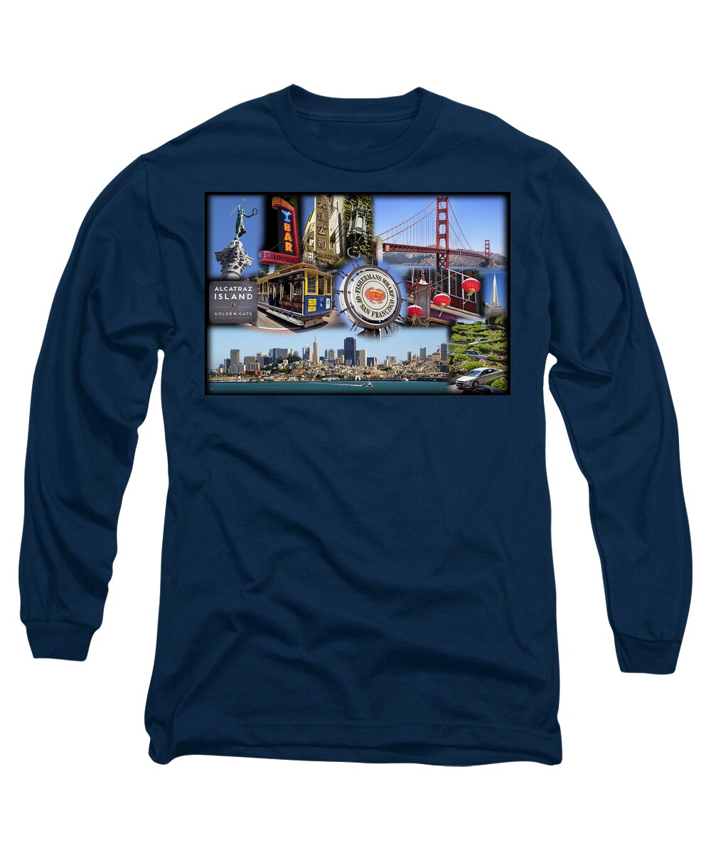 San Francisco Long Sleeve T-Shirt featuring the photograph San Francisco Collage by Kelley King