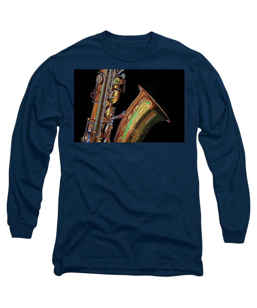 Saxophone Long Sleeve T-Shirt featuring the photograph Saxophone by Dave Mills