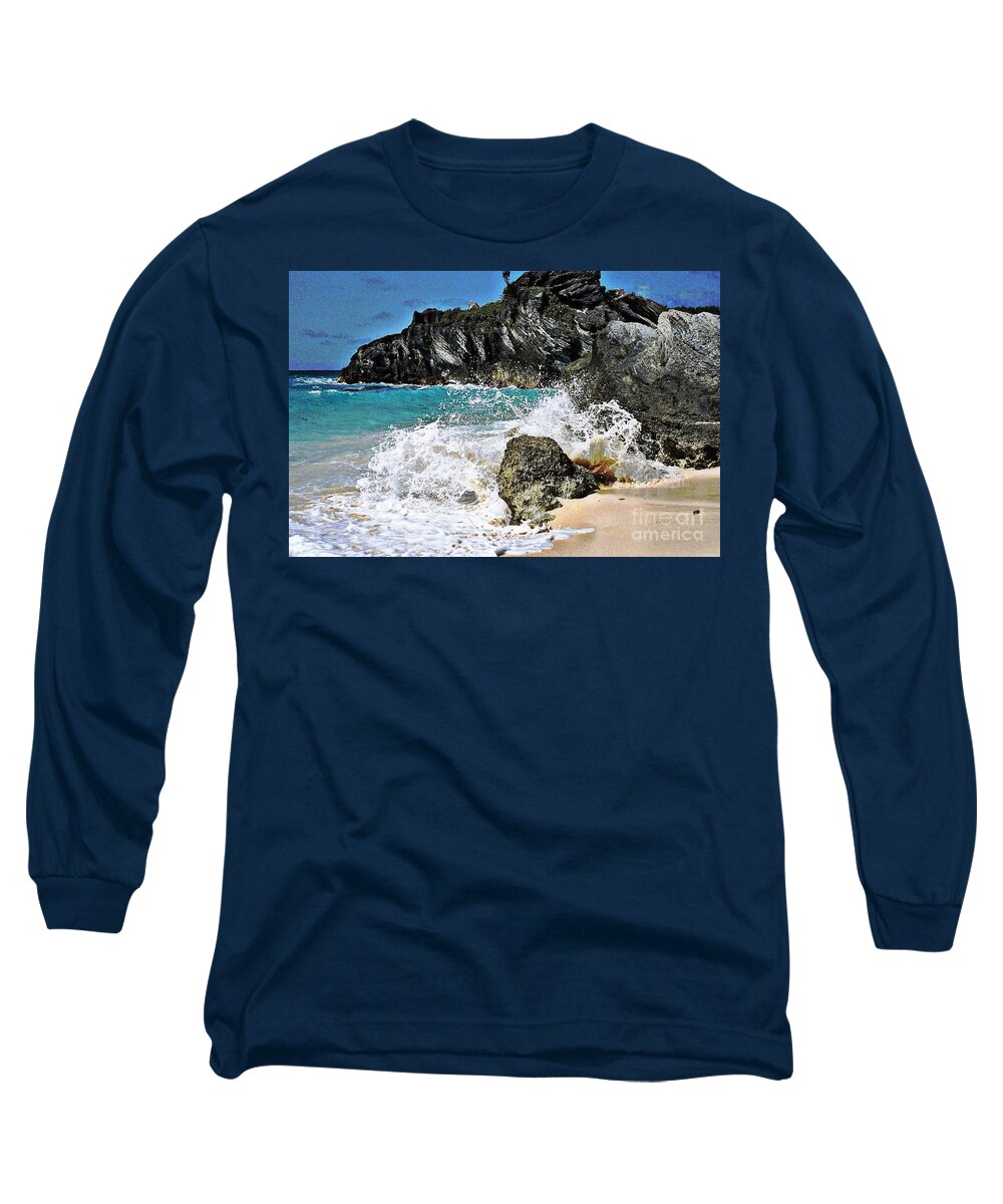 Bermuda Long Sleeve T-Shirt featuring the photograph Splash by Judy Palkimas
