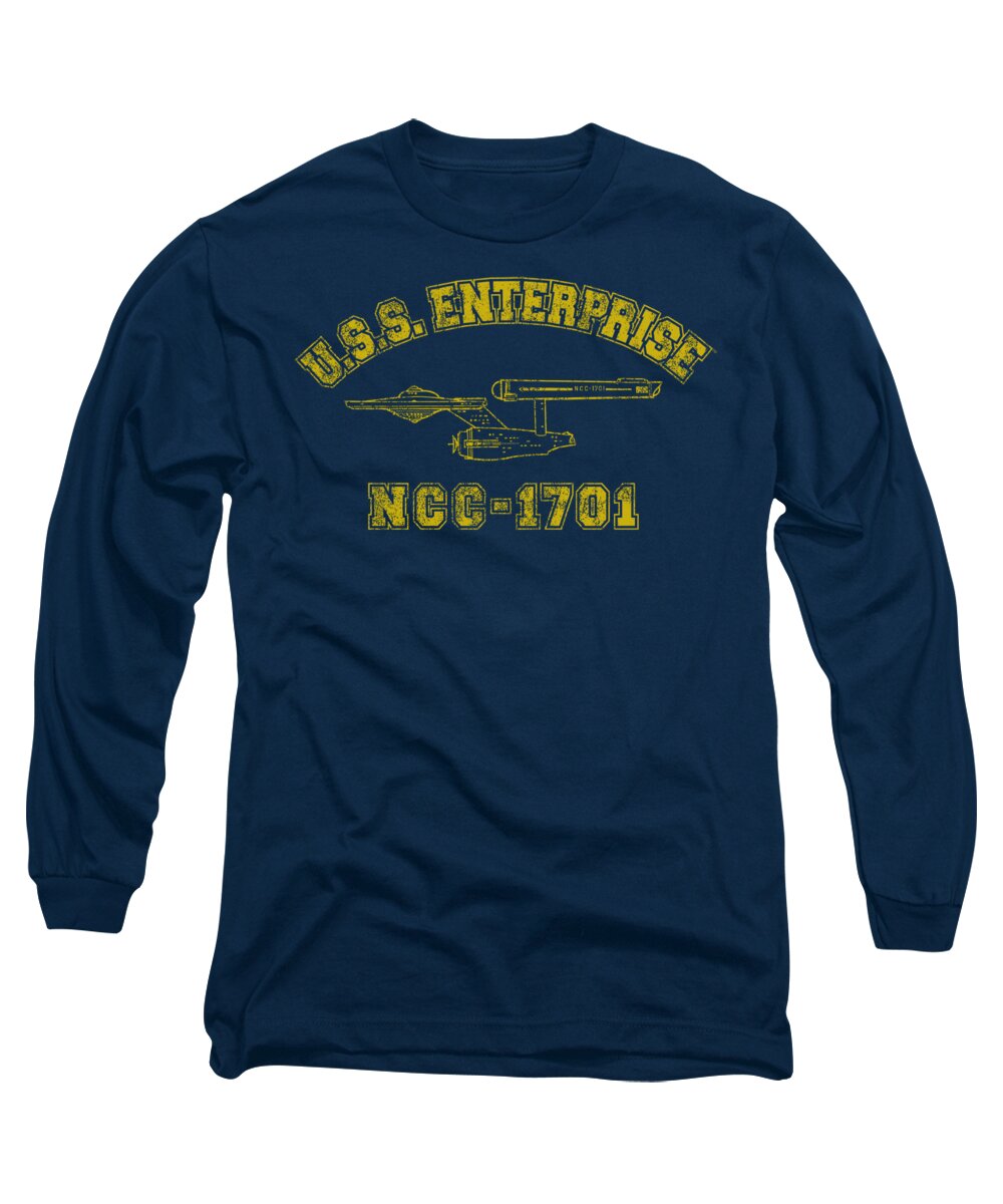 Star Trek Long Sleeve T-Shirt featuring the digital art Star Trek - Enterprise Athletic by Brand A
