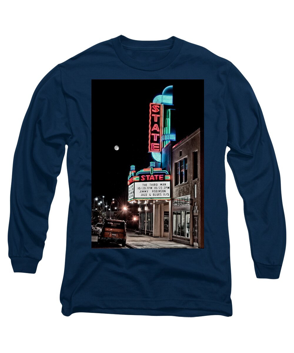 Hdr Long Sleeve T-Shirt featuring the photograph State Theater by Jim Thompson