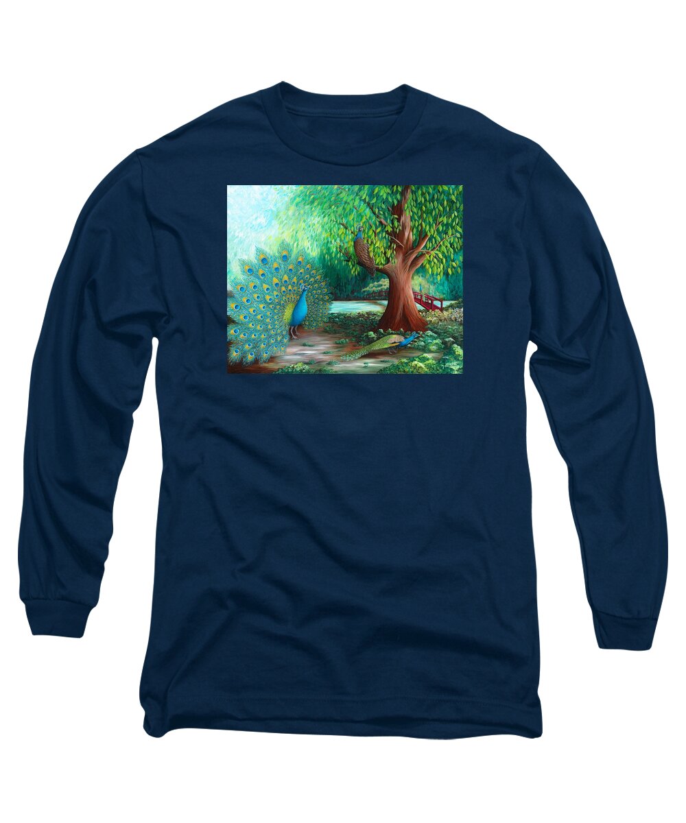 Print Long Sleeve T-Shirt featuring the painting Suitors by Katherine Young-Beck