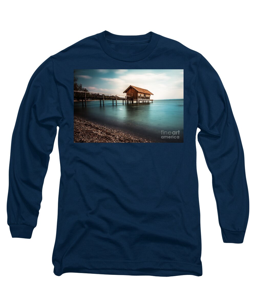 Ammersee Long Sleeve T-Shirt featuring the photograph The boats house II by Hannes Cmarits